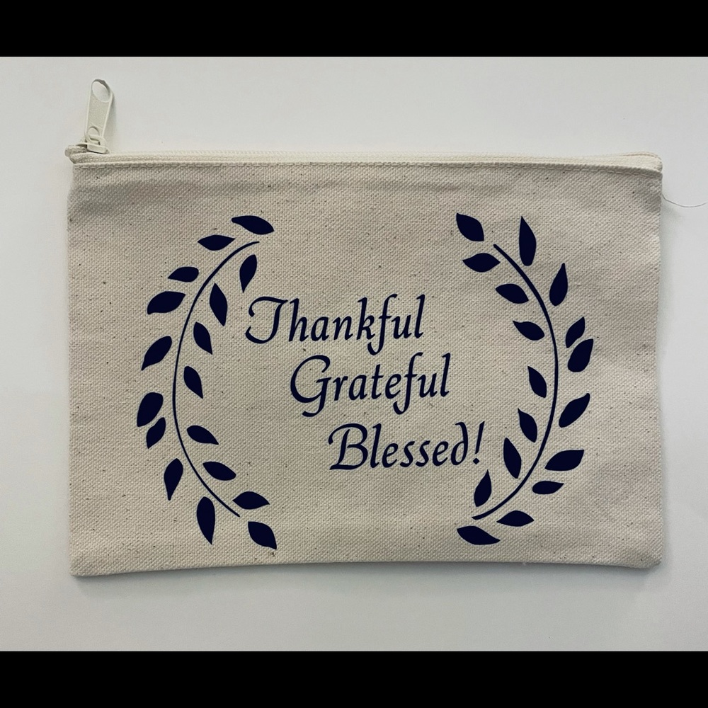 Canvas Bag Zipper Pouch Pencil Case Makeup Bag Travel Pouch Customized - BLESSED